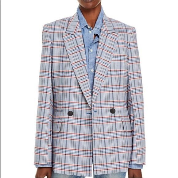 Rag & Bone Elise Check Double Breasted Blazer Jacket 6 - Picture 2 of 11